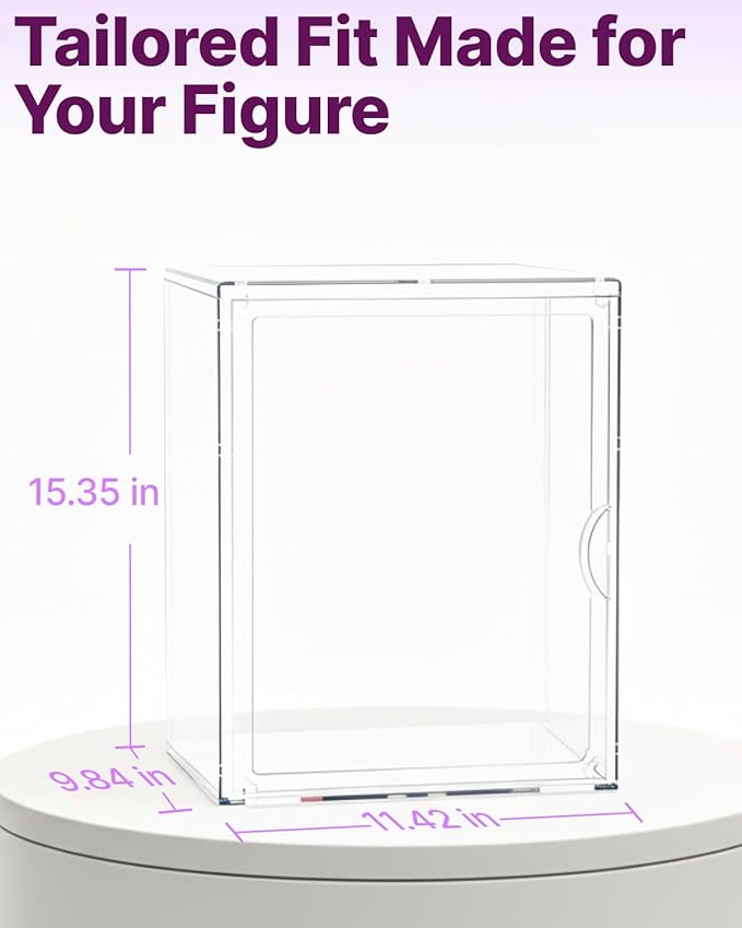 Clear Acrylic Display Case for Labubu, 15.35in Large Display Box, Compatible with Let's Checkmate, Time to Chill, Best of Luck, Dress Be Latte, Flip with Me, Fall in Wild Series Plush Toys