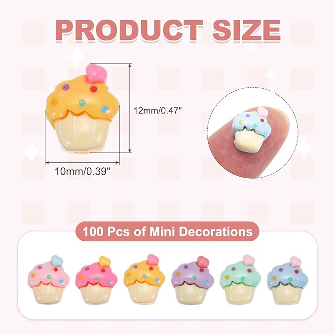 Mini Cute Small Cake Decor, Miniature Doll Food Crafts for Dollhouse & Landscape & Mini Kitchen & Micro Fairy Garden & DIY Craft Decorations(Dark Colors, 60pcs)