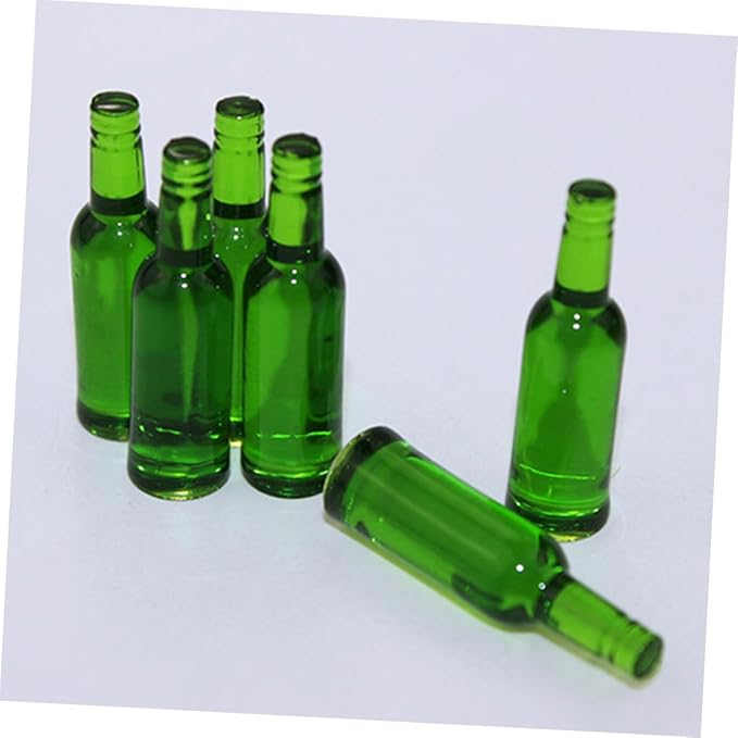 FUNNETOYU 24Pcs Miniature Beer Wine Bottles for Doll House Realistic Model Accessories for Dollhouse Decoration Playtime Fun