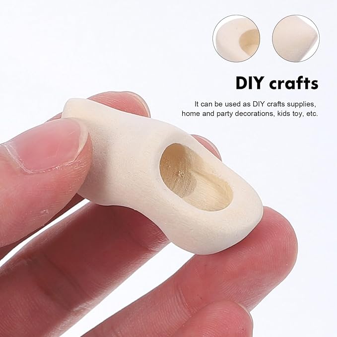 DIYEAH Mini Wooden Clogs 1pair Miniature Wooden Shoes Blank Wooden Shoes Sneaker Make Your Own Dutch Netherland Shoes Doll House Layout Decor Klompen for Dollhouse DIY Crafts 4cm
