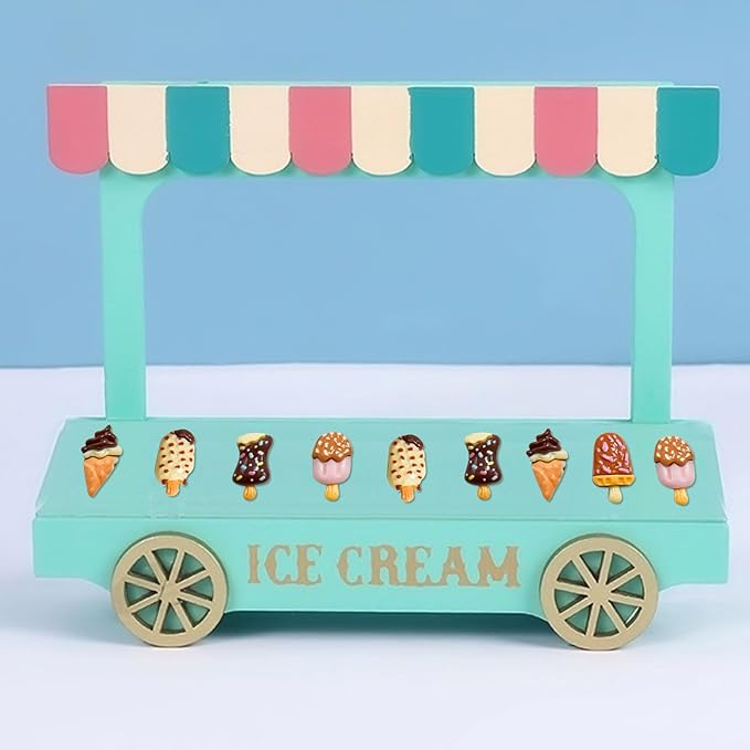 60 Pieces Mini Ice Cream Decor for Dollhouse Accessorie Mini Food Dessert for Crafts Tiny Resin Ice Cream for Dollhouse Mini Kitchen Micro Landscaping Decoration