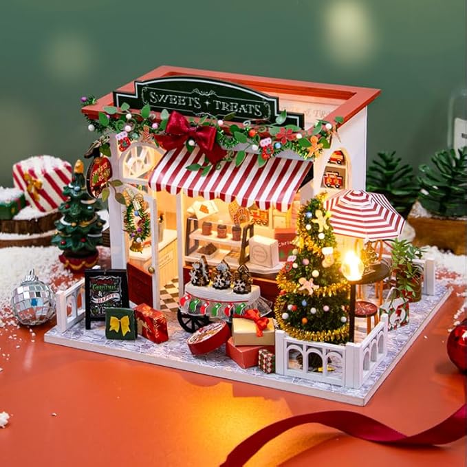 DIY Miniature Dollhouse Kit, Mini House Making Kit with Furnitures, Tiny House Kit to Build for Adults, Hobby Craft Gift for Mothers Day, Christmas Store