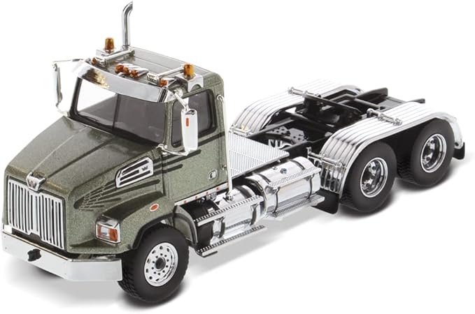 Diecast Masters 1:50 Scale Western Star 4700 SBFA Tandem Day Cab | Transport Series | Metalic Olive Green Model 71038