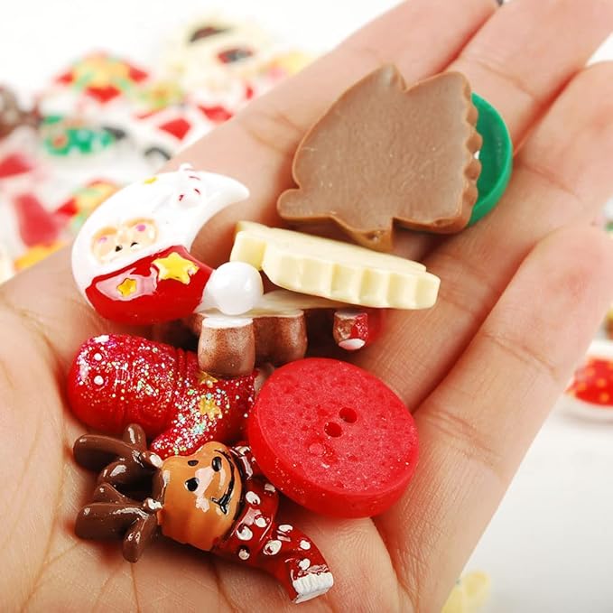 NWFashion 112PCS Miniature Decor Dessert Pastry Toy Food Cake Topper Scrapbooking Shoe Decoration Charms (Christmas)