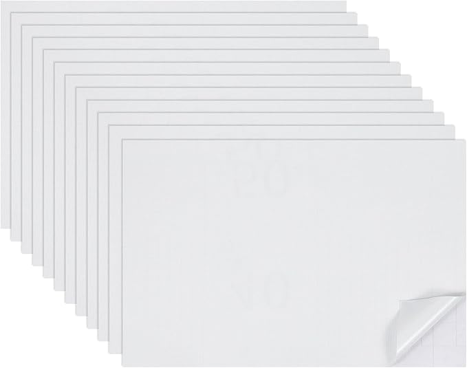 uxcell 12 Sheets Miniature Dollhouse Wallpaper, Self-Adhesive PVC Flooring Wall, Mini Wall Decor for Dollhouse Sand Table Model Accessories 11.81 x 7.87 Inch (White)
