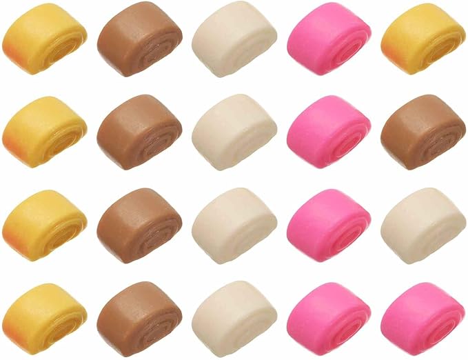 Dollhouse Miniature Food, Cute Mixed Colorful Steamed Breads Figures Toys Mini Resin Foods Trinkets for Pretend Play Kitchen Cooking Game & Doll House Decor (Mixing Colors, 20pcs)