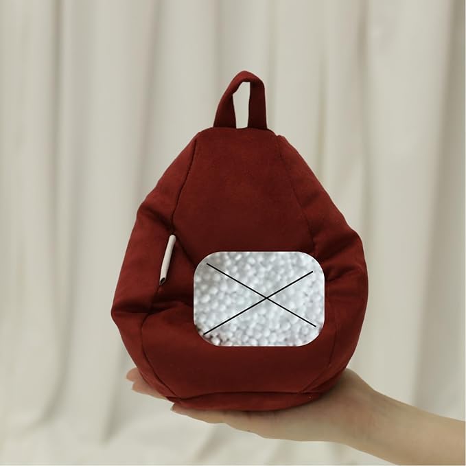 2pcs Cover of Mini Bean Bag Chair Cell Phone Holder (No Filler) Ultra Soft Micro Suede Anti Slip Miniature Bean Bag Couch Burgundy Red