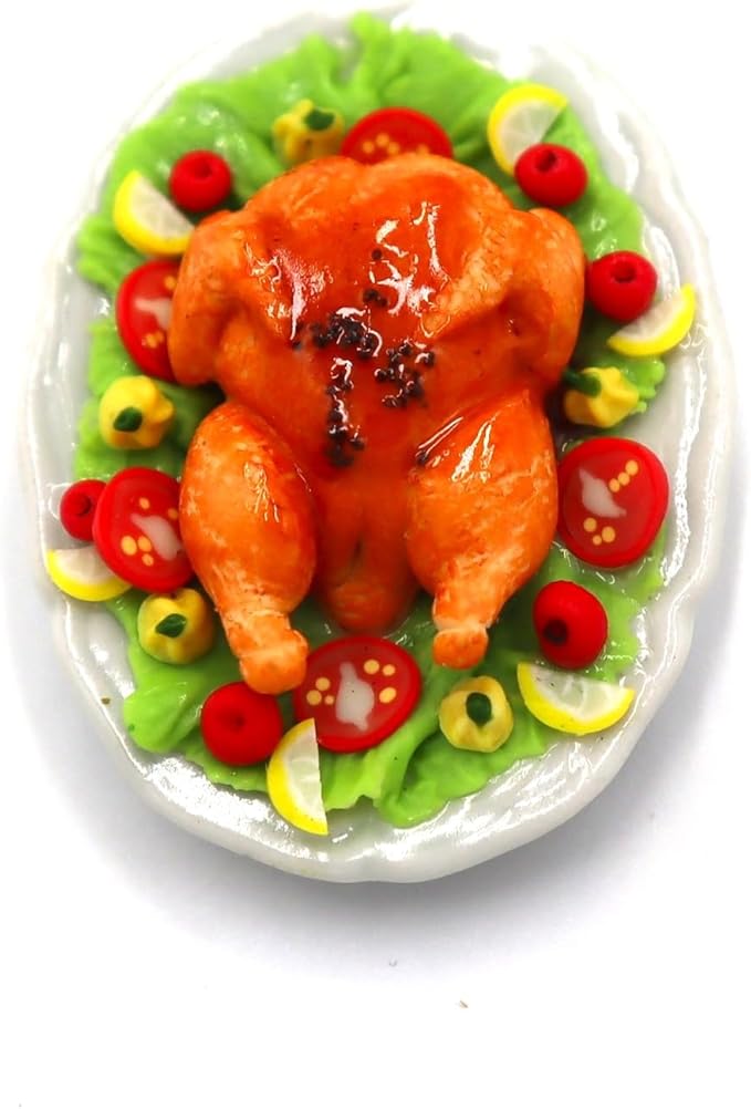 Dollhouse Food Set 2 Roasted Turkey Dollhouse Miniature Food,Tiny Food, Doll Collectibles,Doll Food, Miniature Food Toys Real for Dollhouse Kits