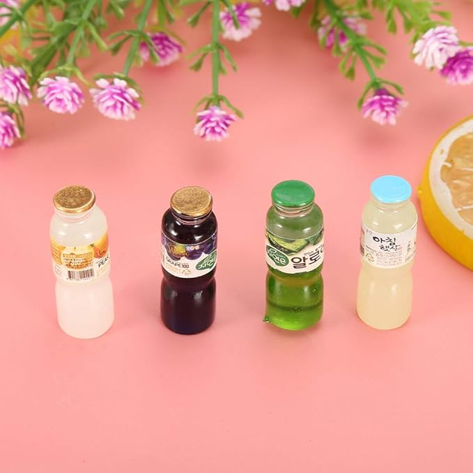 4pcs/ Set Dollhouse 1:12 Miniature Drink Bottles Wine Bottles, Bar Kitchen Game Decor Ornament