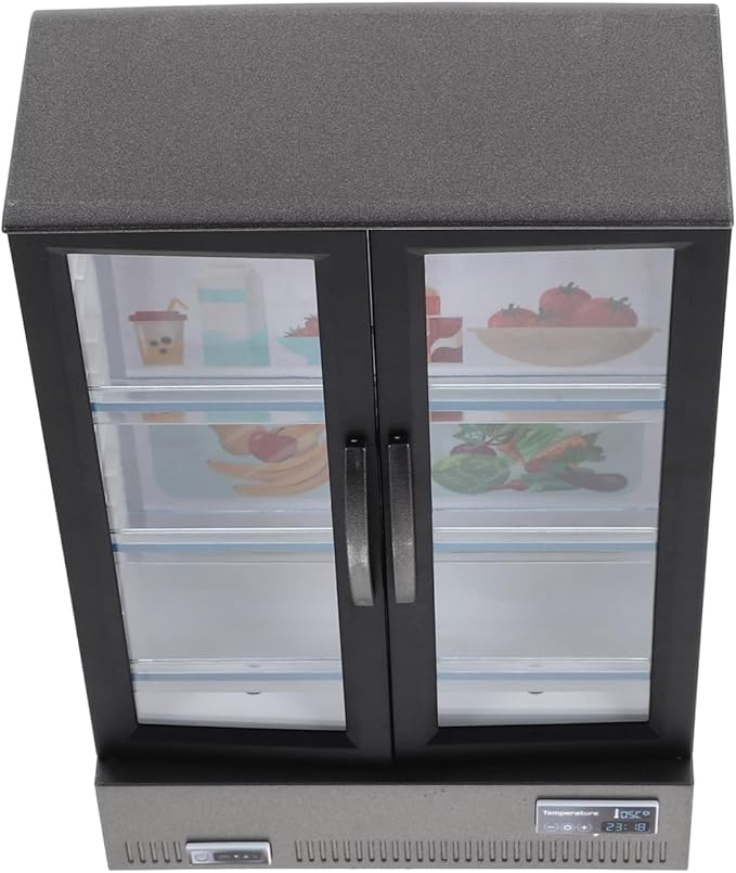 Zerodeko 1PC Dollhouse Refrigerator Model, Simulation Miniature Plastic Fridge, Portable Fridge Refrigerator Freezer Decor Accessories for Dollhouse