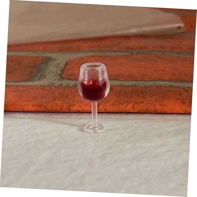Kisangel Artificial Mini Wine Cups 12 Pcs Miniature Wine Glasses Resin Material for Dollhouse Decor