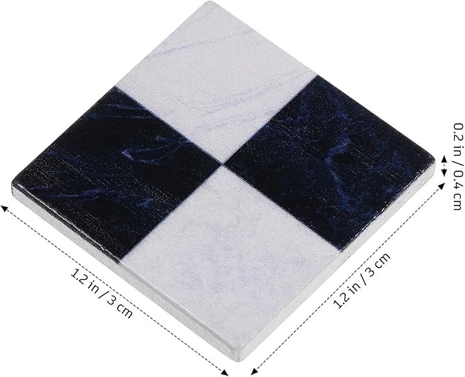 NUOBESTY 27Pcs Dollhouse Flooring, Black and White Checkered Miniature Doll House Floor Tiles Wood Flooring Squares 1:12 Scale Tiny Floor Sheets for Dollhouse Bathroom Kitchen, DIY Crafts, Photo Prop