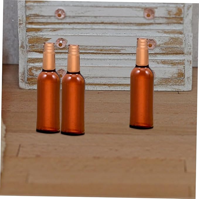 Totority 24pcs Mini Beer Bottles for Dollhouse Resin Miniature Wine Bottles Toys for Boys and Girls