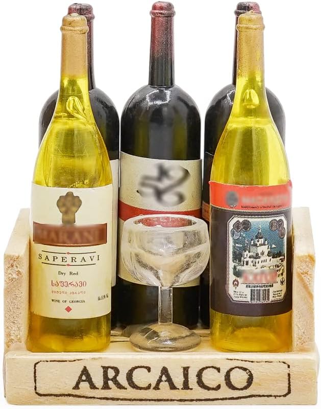 Odoria 1/6 Miniature Crate with Wine Bottles and Glasses Dollhouse Decoration Accessories