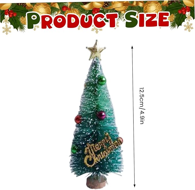Miniature Christmas Tree 4.9in, 1/12 Scale Realistic Dollhouse Christmas Tree Desktop Ornaments, Dollhouse Accessories Miniatures 1 12 Scale Accessories