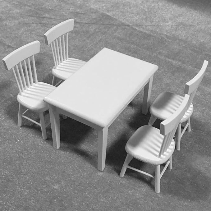 1PCS Doll Chair, Dollhouse Chairs, Miniature Chair, Portable 1:12 Doll House Furnitu, for Wedding, Dollhouse Dinning Room Home Decor Photography Props, 3.3x1.8x1.6 inch, White
