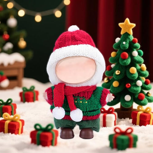17cm Doll Christmas Clothes(NO Doll), Cute Dolls Outfit Accessories, Small Kawaii Clothes Set for Dolls, for Women and Girls(Style 4)