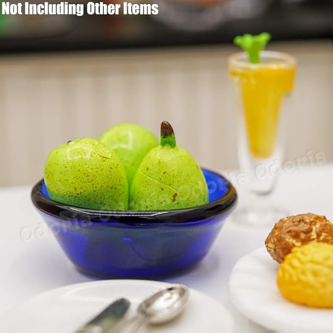 Odoria 1/12 Miniature Glass Bowl Dollhouse Decoration Accessories, Blue