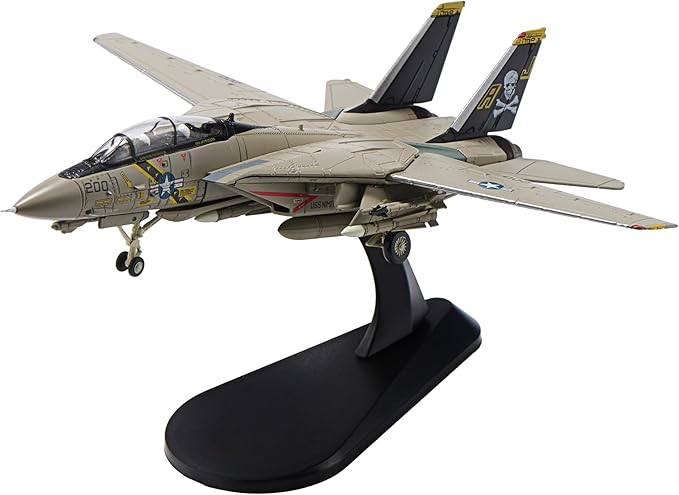 F-14 Tomcat Die-cast Airplanes-1/100 Scale Jolly Rogers Tail Metal Aircraft Model for Collector, Aviation Enthusiast-Premium Collectiable with Display Stand