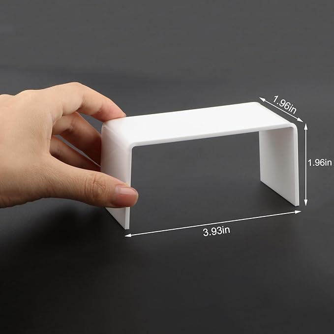 Dollhouse Furniture End Table 1:12 Scale Miniature Acrylic Tea Coffee Table Modern Waterfall Minimalist Style Accessories Mini Rectangle Ornament Decor Life Scene (White)