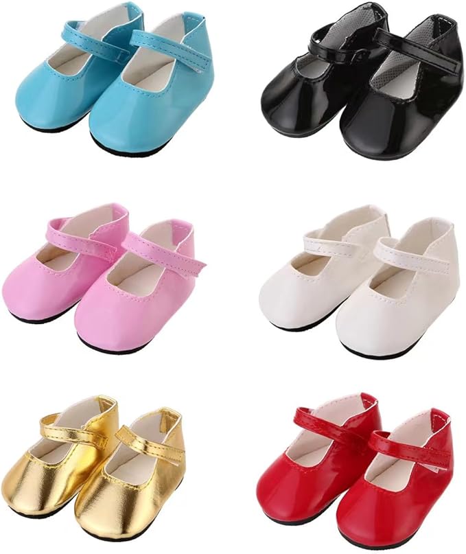 6 Pairs Doll Shoes Fits 18-Inch American Doll Accessories