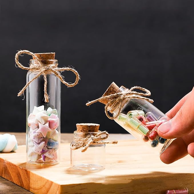 18 pcs 15ml Small Glass Bottles with Cork Stopper,Decorative Bottle,Vials Jars,Cute Storage Jar,Wishing Bottle 30x40mm(1.18x1.58inch)