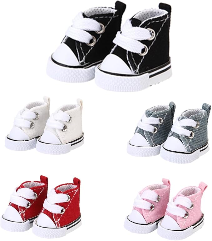 5 Pairs of Doll Shoes Suitable for 17cm Dolls, 5 Colors Suitable for Different Clothing Styles, 17cm Doll Accessories
