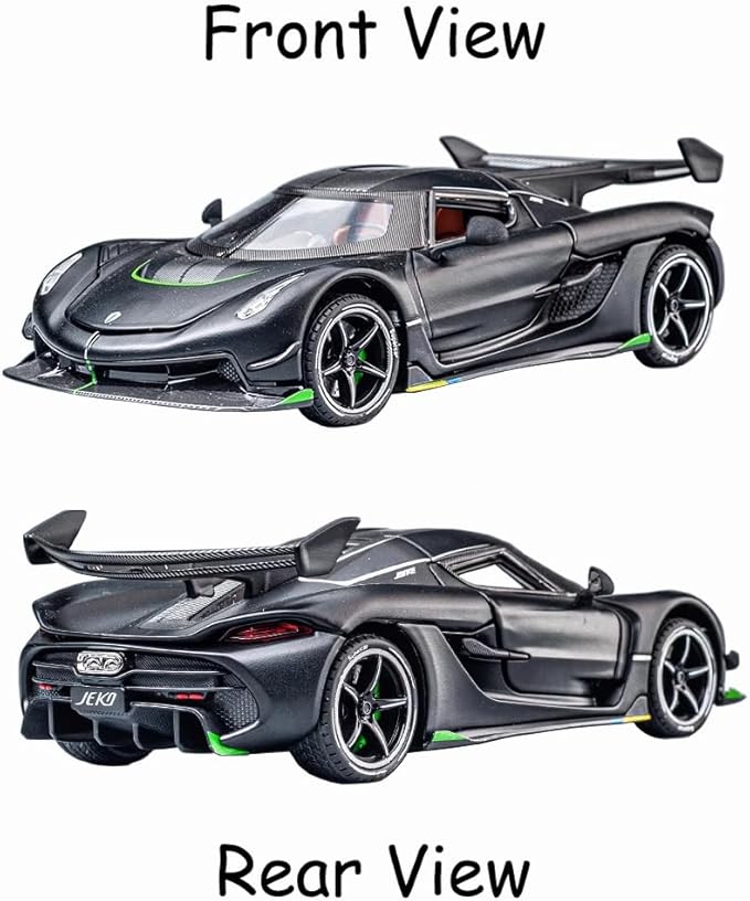 Toy Cars Model Jesko 1/24 Black Alloy Collectibles Die-cast Vehicles with Sound and Light