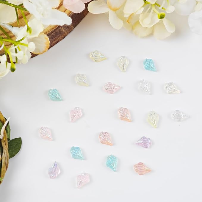 200 Pieces Tiny Conch Decor for Crafts Dollhouse Miniatures Resin Micro Conch Ocean Decorations for Dollhouse Fairy Garden Micro Landscaping Decoration