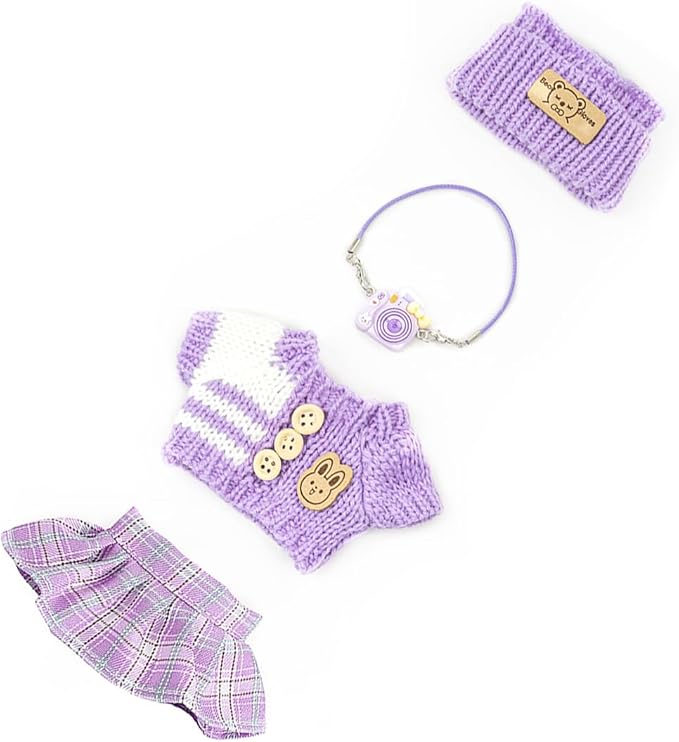 Clothes for Lububu 17cm Dolls(NO Doll) for Lububu Doll Outfits with Accessories Suit for Lububu Cute Stylish Dress Up Set