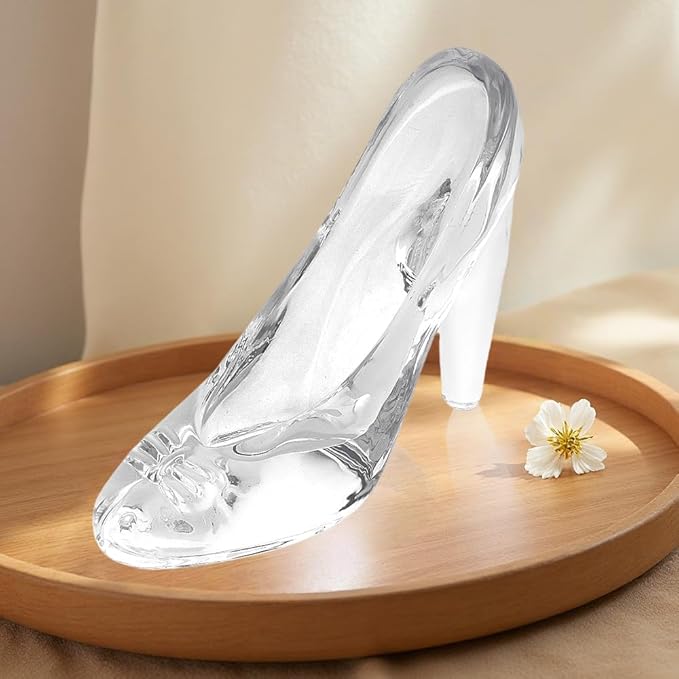 Glass Crystal High Heels, Glass Slipper, Crystal High Heels for Shoes Birthday Decoration Party, Wedding Supplies Decorative Party Decorations, Transparent