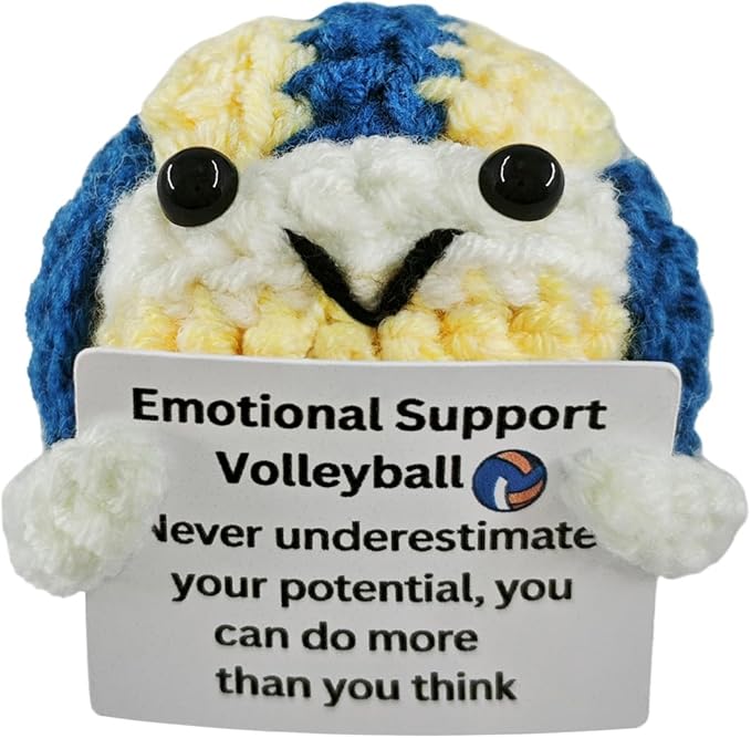 Handmade Crochet Volleyball - Gift for Volleyball Lovers,Valentine's Day,Birthday Emotional Support,Unique Volleyballs Gifts and Things for Fans,Friends,Men,Women Players,Like Volleyballs Necklace