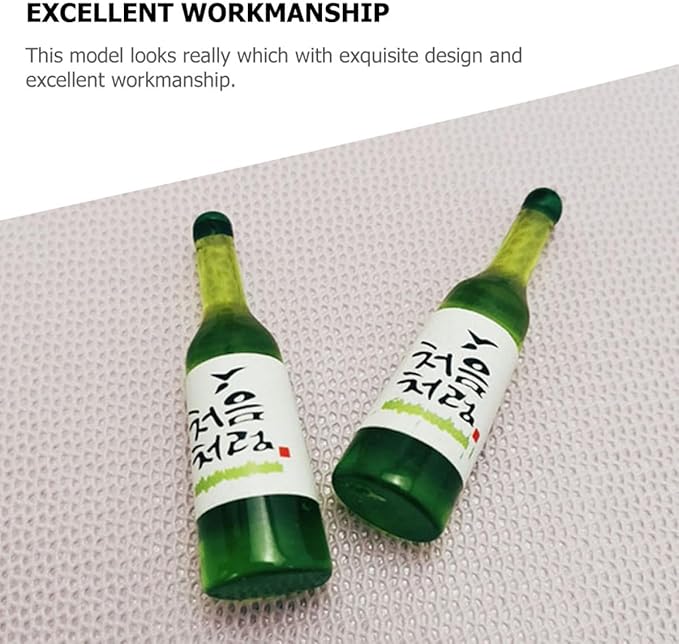Beaupretty 12pcs Miniature Resin Korean Rice Wine Bottles for Dollhouse Decor, Miniature Scene Accessories for Collectors and Hobbyists, Small Scale Dollhouse Decorations Set