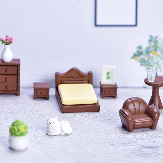 Cayway 16 PCS Fairy Garden Accessories Mini Chairs and Tables, Mini Furniture Accessories for Micro Landscape Decoration