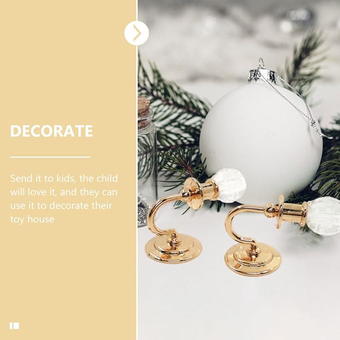 1 Pair Miniature Wall Light for Dollhouse Creative Decorative Lighting Accessories for Mini House Scene Decoration Unique Vivid Design for DIY Projects