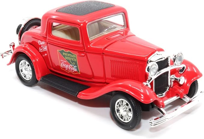 Motor city classics Coca-Cola Diecast Collectible | 1932 Ford Coupe Fountain Service | 1:43 Diecast Scale Model 443030 | Officially Licensed Coca-Cola Diecast