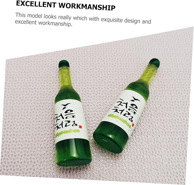 BCOATH 12pcs Mini Korean Rice Wine Bottle Models Miniature Wine Bottles for Dollhouse Decor Realistic Mini House Accessories for Kitchen and Garden Safe Ornaments for Collectors
