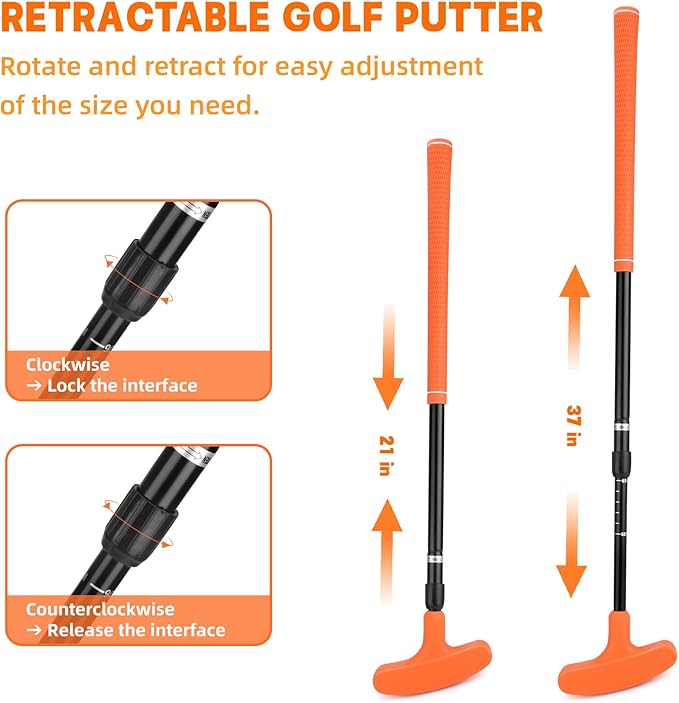 Micnaron 4 Pack Mini Golf Set, Golf Putter Men & Women Two-Way Golf Putter, Right/Left Handed Golf Club Indoor/Outdoor