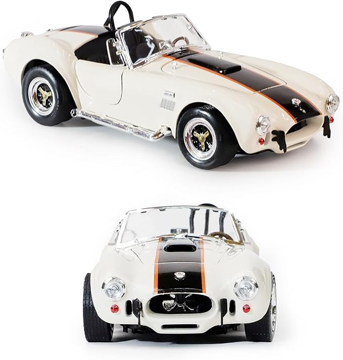 1964 Shelby Cobra 427S/C 1:18 Diecast - 7.0L V8 Semi-Competition | Opening Doors, Steering Linkage, Premium Gift Box | Ages 14+,White