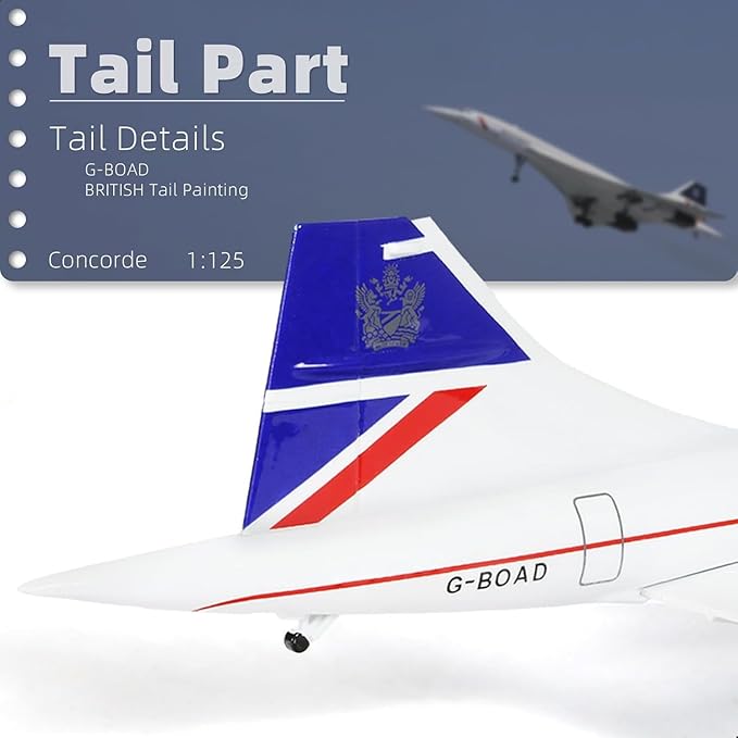 1:125 Concorde Airplane Model Pre-Build Diecast Aircraft Model Kits Aircraft Simulation Model Display Model Collection or Gift(Singapore Airlines)