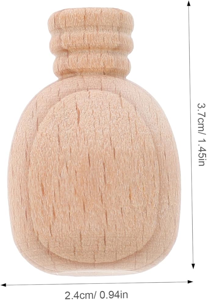 LALAFINA 10pcs Unfinished Wooden Wine Bottle Ornaments Mini Wood Crafts DIY Blank Paintable for Decorative Projects