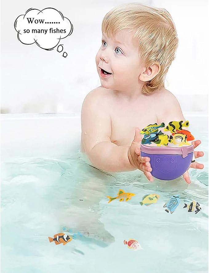 RCOMG 24PCS Tropical Fish Toys, Plastic Sea Creatures Figurines Set, Educational Learning Ocean Animal Figures, Party Favor Miniature Toys Gifts for Boys Girls Kids