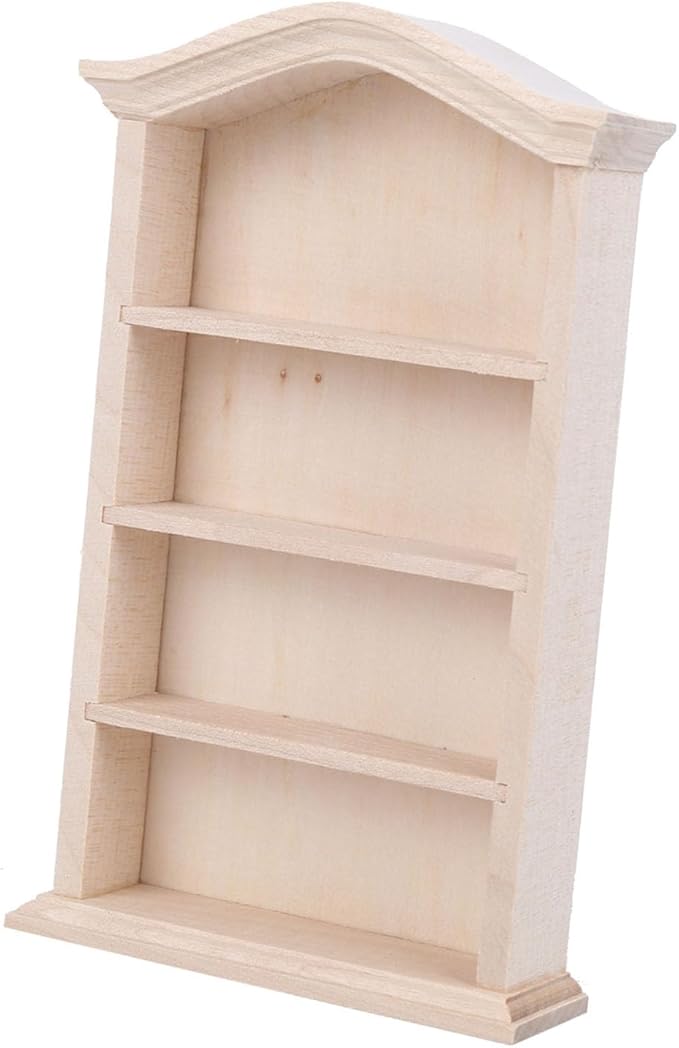 1:12 Mini Bookshelf for Mini Books, 6.2 x 3.7in Dollhouse Bookshelf, Wooden Miniature Bookshelf Decoration as Accessory for Miniature Gardens and Window Displays