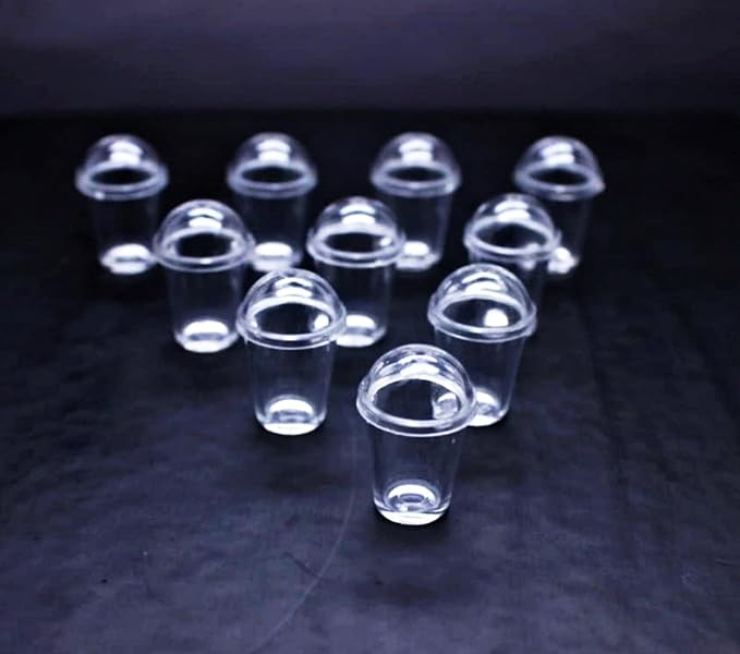 10 Cold Coffee Cup Open The Lid Take Away Size 1 cm Dollhouse Miniatures Food Kitchen Docoration