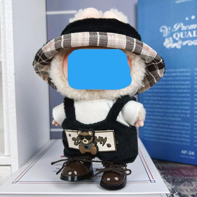 Faux Leather Miniature Shoes for 17/15cm Plush Dolls - Cute Monster Collectible Figure Accessories, Easy Fit Soft Stuffed Animal Boots (Brown, 17/15cm)