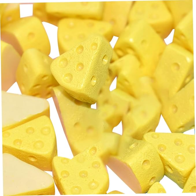 TOYANDONA Simulated Cheesecake Miniature Fake Cheese Models 50 Pcs Artificial Dessert Props for Dollhouse Decoration Photography and Home Display