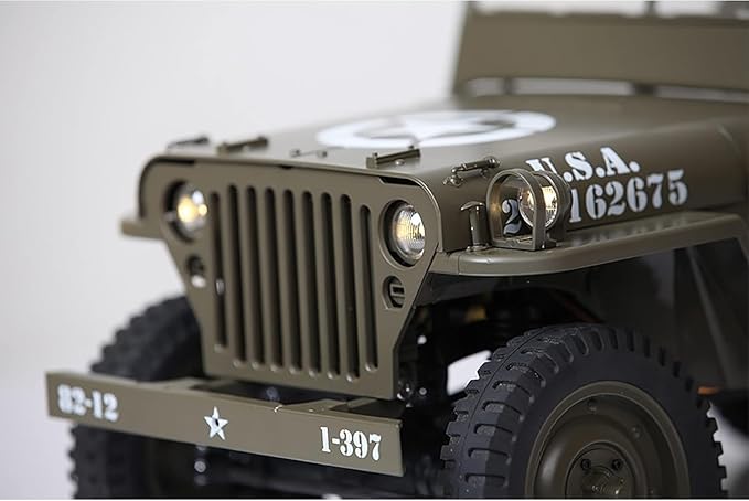 Fms 1/6 1941 MB Scaler RC mini Jeep RC Truck MB Scaler 4x4 Hobby Grade Brushed RC Rock Crawler RC Army Military Truck for Adults,RS (1/6)
