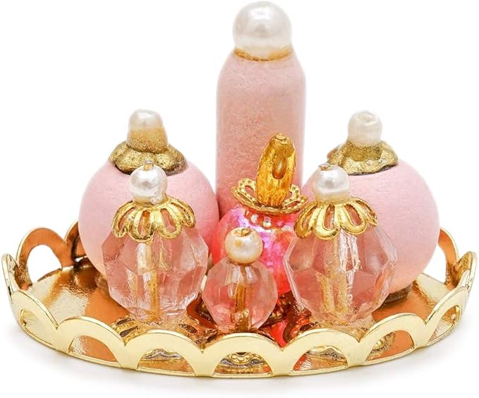Odoria 1/12 Miniature Perfume Tray Dollhouse Decoration Accessories, Pink