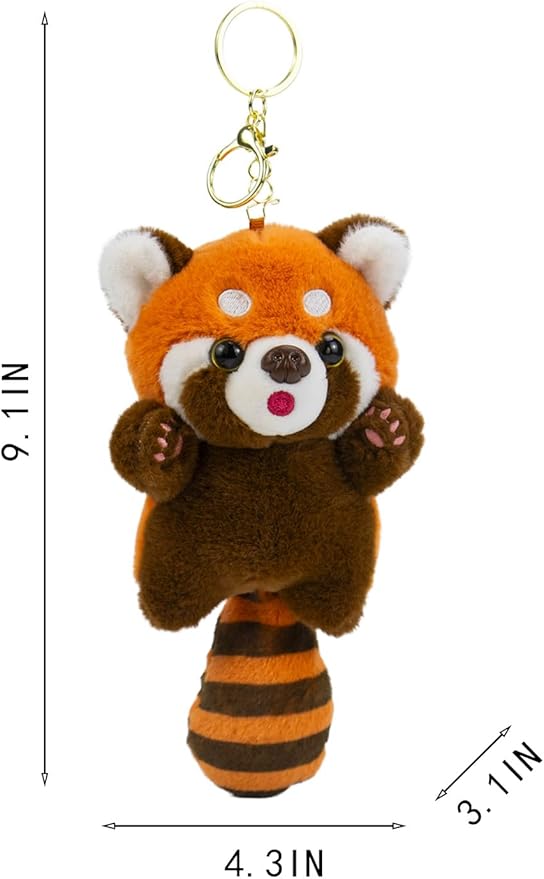 WEIGANGFANG Cute Red Panda Keychains Kawaii Accessories Decorative Pendants for Backpacks Valentine's Day Gifts for Women (Ailurus Fulgens)