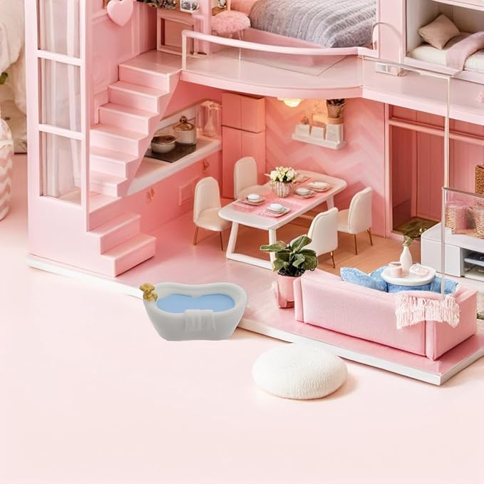 Totority Miniature Dollhouse Bathtub 10-Pack Small Plastic Bathtub Accessories for DIY Dollhouse Bathroom Furniture Decor Micro Landscape
